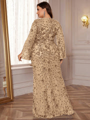 Slit Sleeve Evening Dress