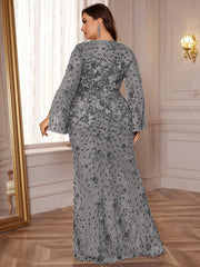 Slit Sleeve Evening Dress