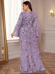 Slit Sleeve Evening Dress