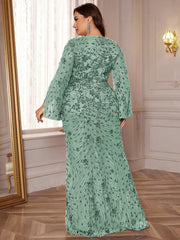 Slit Sleeve Evening Dress