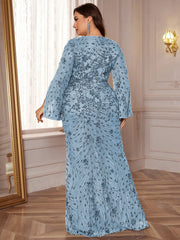 Slit Sleeve Evening Dress