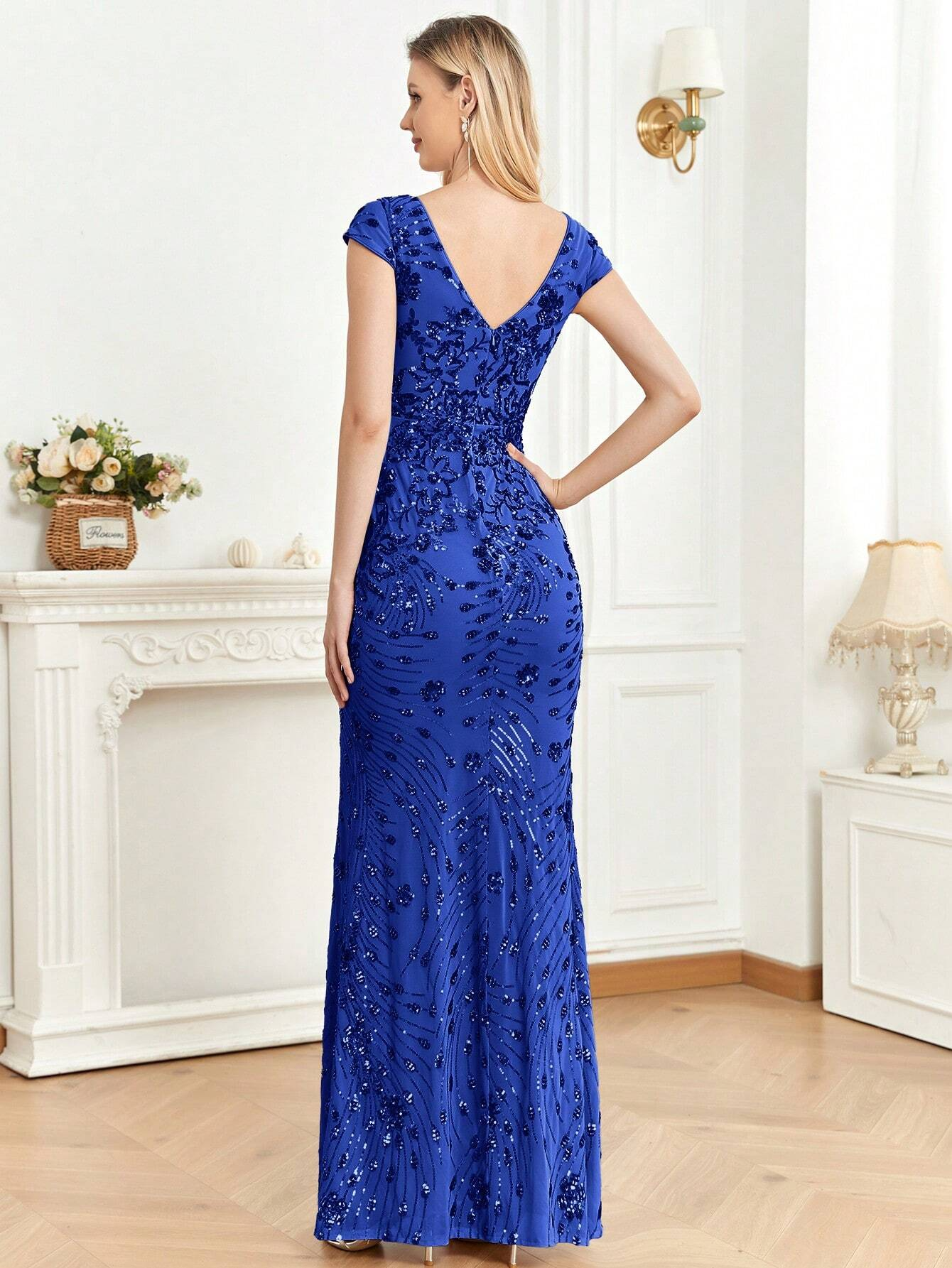 XUIBOL | Sequin Decor Mermaid Hem Formal Dress