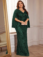 Slit Sleeve Evening Dress