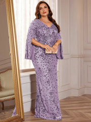Slit Sleeve Evening Dress