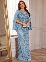Slit Sleeve Evening Dress