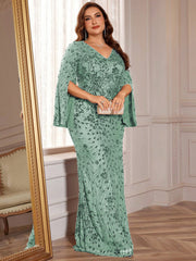 Slit Sleeve Evening Dress