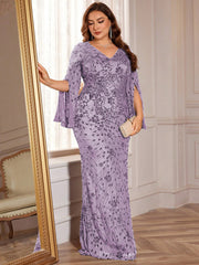 Slit Sleeve Evening Dress