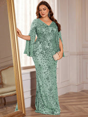 Slit Sleeve Evening Dress