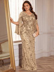 Slit Sleeve Evening Dress