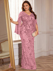 Slit Sleeve Evening Dress