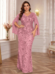 Slit Sleeve Evening Dress