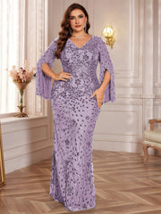 Slit Sleeve Evening Dress