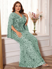 Slit Sleeve Evening Dress