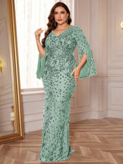 Slit Sleeve Evening Dress