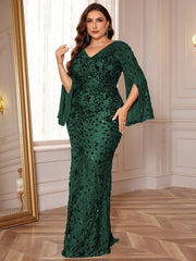 Slit Sleeve Evening Dress