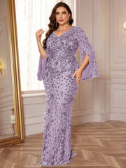Slit Sleeve Evening Dress