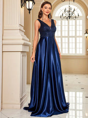 Sequin Sleeveless Bridesmaid Dress