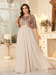 Sequin Mesh Formal Dress