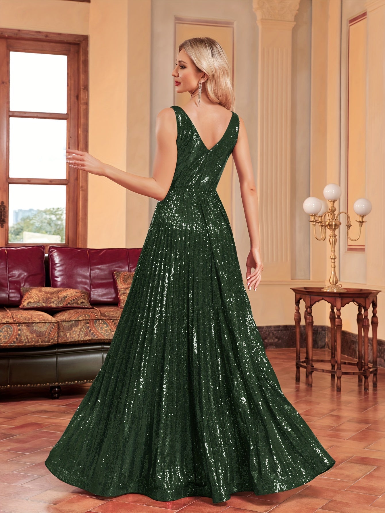 Solid Pleated Sleeveless Bridesmaid Dress | XUIBOL