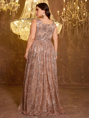 Elegant Formal Long Embroidered Sequin Dress