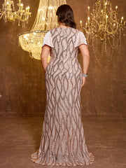Elegant Long Sequin Embroidered Dress