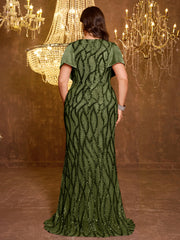 Elegant Long Sequin Embroidered Dress