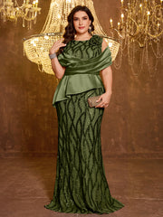 Elegant Long Sequin Embroidered Dress
