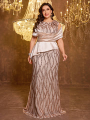 Elegant Long Sequin Embroidered Dress