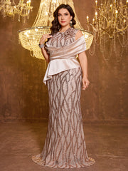 Elegant Long Sequin Embroidered Dress