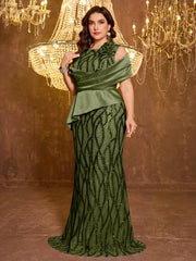 Elegant Long Sequin Embroidered Dress