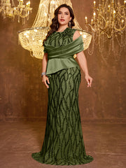 Elegant Long Sequin Embroidered Dress