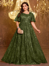 Elegant Formal Short Sleeved Long Embroidered Sequin Dress