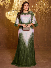 Elegant And Formal Long Embroidered Sequin Dress