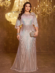 Elegant And Formal Long Embroidered Sequin Dress