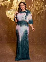 Elegant And Formal Long Embroidered Sequin Dress