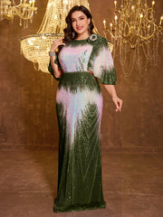 Elegant And Formal Long Embroidered Sequin Dress