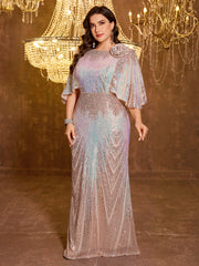 Elegant And Formal Long Embroidered Sequin Dress
