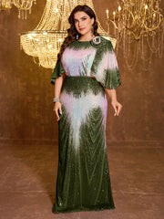 Elegant And Formal Long Embroidered Sequin Dress