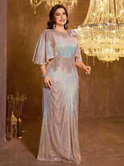 Elegant And Formal Long Embroidered Sequin Dress