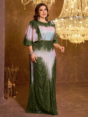 Elegant And Formal Long Embroidered Sequin Dress