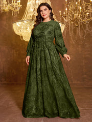 Formal Elegant Long Sleeved Embroidered Sequin Dress
