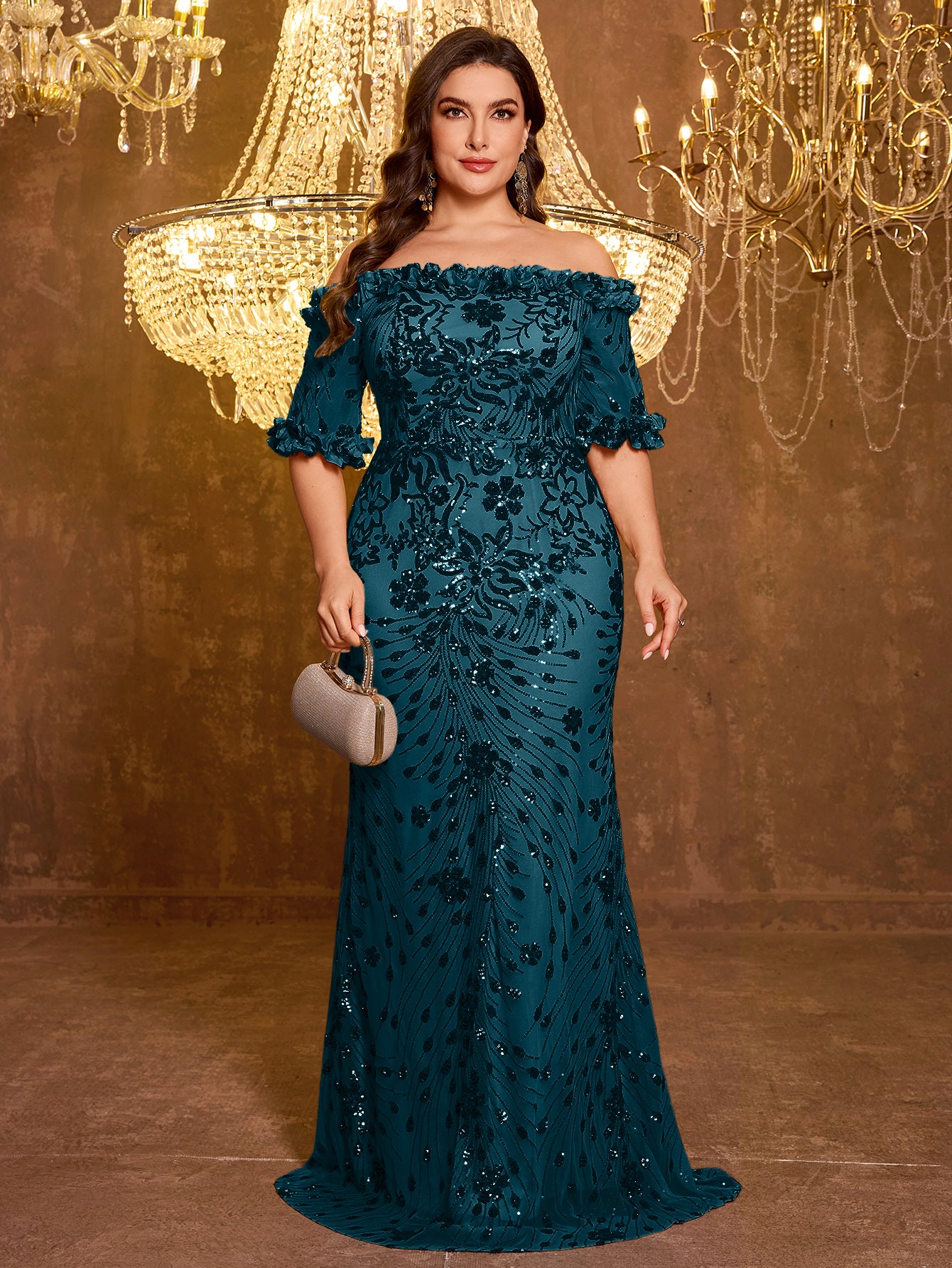 elegant embroidered dress American Embroidery Elegant Round Neck Women's Dinner Dress main image 1