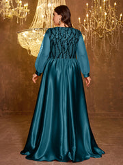 Long And Elegant Formal Embroidered Sequin Dress