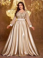 Long And Elegant Formal Embroidered Sequin Dress
