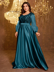 Long And Elegant Formal Embroidered Sequin Dress