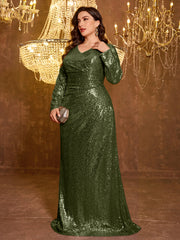 Elegant Plus Size Sequined Dress