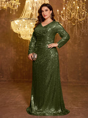 Elegant Plus Size Sequined Dress