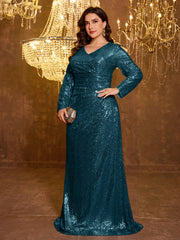 Elegant Plus Size Sequined Dress