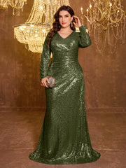 Elegant Plus Size Sequined Dress