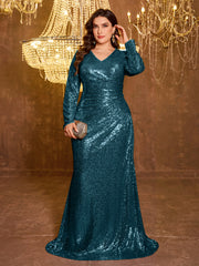 Elegant Plus Size Sequined Dress